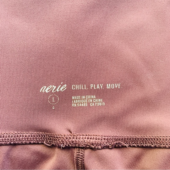 Aerie Maroon Raw Hem Athletic Leggings | Large - Picture 3 of 7